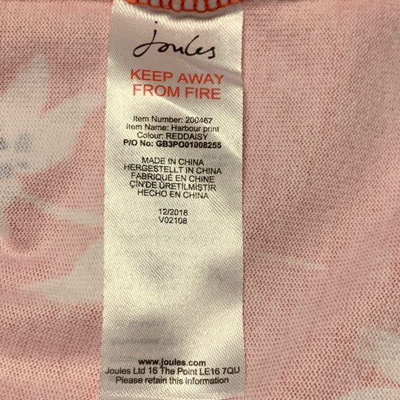 Joules Women’s 3/4 Sleeve Red Floral Jersey Top 16 - Picture 12 of 13